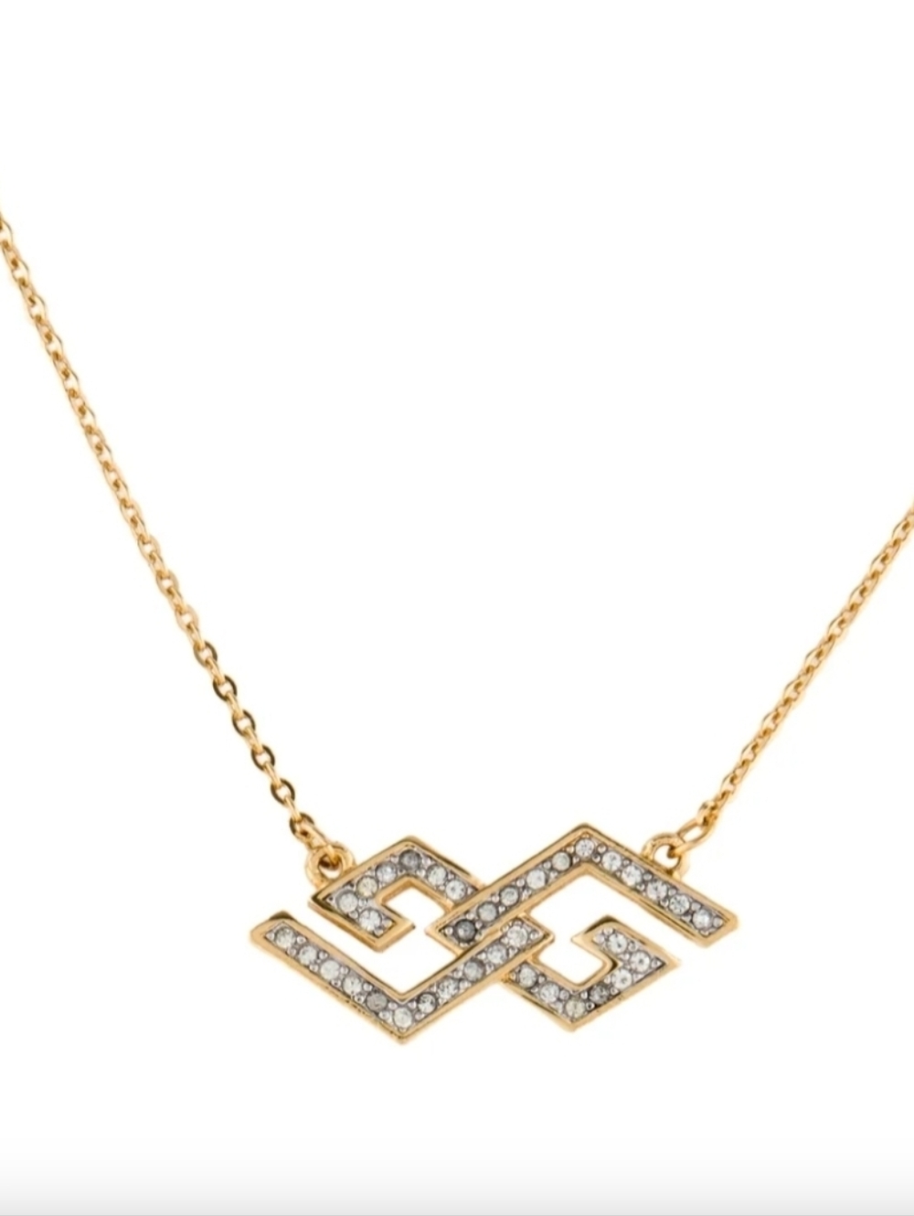 Givenchy Vintage Crystal GG Pendant Chain Neckkace